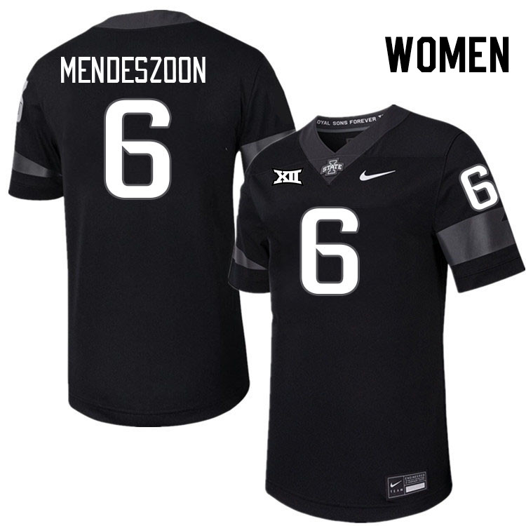 Women #6 Myles Mendeszoon Iowa State Cyclones College Football Jerseys Stitched-Black